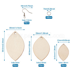 DIY Unfinished Wooden Pendant Earring Making Kits&nbsp;DIY-YS0001-16