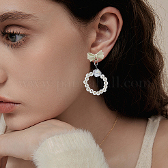 40Pcs 10 Colors Alloy Bowknot Stud Earring Findings&nbsp;EJEW-GA0001-13