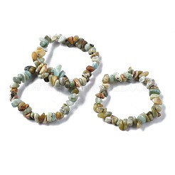 Unisex Chip Natural Flower Amazonite Beaded Stretch Bracelets&nbsp;BJEW-S143-26
