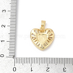 Brass Micro Pave Clear Cubic Zirconia Pendants&nbsp;KK-R213-06G-03