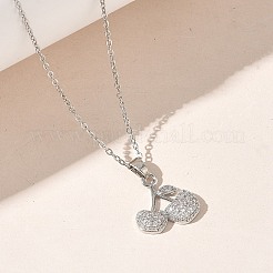 Brass & Cubic Zirconia Pendant Necklaces&nbsp;SA-CBA7E55-04P-01