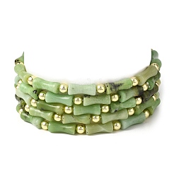 Natural Australia Jade/Chrysoprase Beads Stretch Bracelets for Men Women&nbsp;BJEW-L171-03B