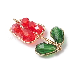 4Pcs 4 Colors Electroplate Glass Pendants&nbsp;PALLOY-TA00357