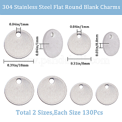 260Pcs 2 Style 304 Stainless Steel Charms&nbsp;STAS-CN0001-41