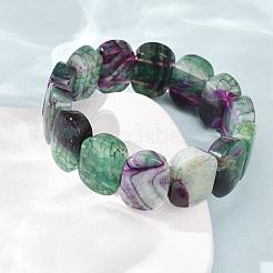 Oval Natural Dragon Veins Agate(Dyed & Heated) Beaded Stretch Bracelets for Women Men&nbsp;GG-CBA9ACE-A14