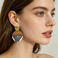 Alloy Resin Stud Earrings&nbsp;WG488F4-04