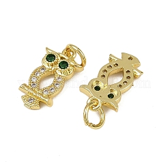 Brass Micro Pave Cubic Zirconia Pendants&nbsp;KK-I358-036G