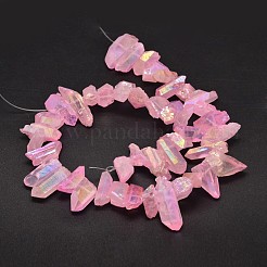 Electroplated Natural Quartz Crystal Beads Strands&nbsp;G-A142-03B