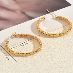 Ring with Wheat Stainless Steel Hoop Earrings&nbsp;KR5657