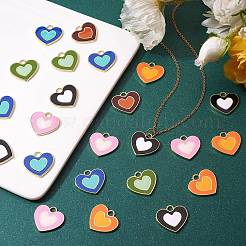 36Pcs 6 Colors Rack Plating Light Gold Alloy Enamel Pendants&nbsp;ENAM-SZ0002-08