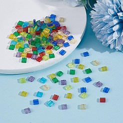160Pcs 8 Colors 2-Hole Baking Paint Transparent Glass Seed Beads&nbsp;SEED-AR0001-27