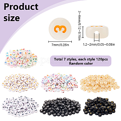 840Pcs 7 Styles Opaque Acrylic Beads&nbsp;OACR-SP0001-27