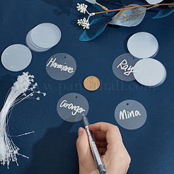 100Pcs Flat Round PVC Blank Price Tags&nbsp;ODIS-SP0001-10C