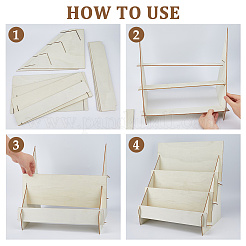 3-Tier Boxwood Jewelry Display Riser Racks&nbsp;ODIS-WH0025-293