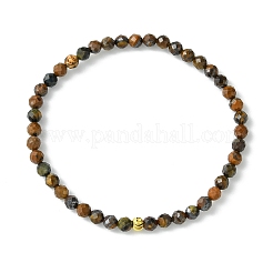 Natural Gemstone & Brass Beaded Stretch Bracelets for Women Men&nbsp;BJEW-JB13942