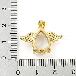 Rack Plating Brass Micro Pave Clear Cubic Zirconia Pendants&nbsp;ZIRC-L100-151G