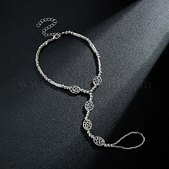 Adjustable Alloy Hollow Oval Link Chain Stretch Toe Ring Anklets for Women&nbsp;FS-WG598B5-01