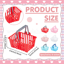 18Pcs 6 Colors PP Hand-held Shopping Basket Display Decorations&nbsp;DJEW-PH0001-98