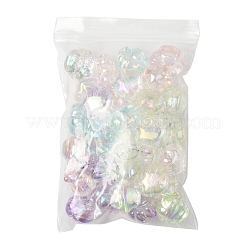 32Pcs UV Plating Rainbow Iridescent Acrylic Beads&nbsp;OACR-FS0002-15