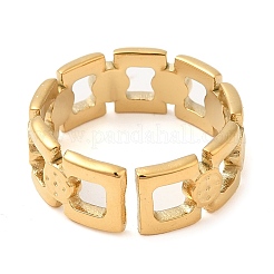 304 Stainless Steel Hollow Square Open Cuff Rings for Women&nbsp;STAS-D085-29G