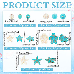 320Pcs 10 Styles Synthetic Turquoise Beads&nbsp;TURQ-PH0001-15