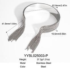 European and American Style Fringed 304 Stainless Steel Cuff Bangles for Women&nbsp;OT8697-2