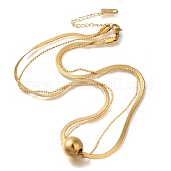 Ion Plating(IP) 304 Stainless Steel Double Layer Necklaces&nbsp;X-NJEW-H037-02G