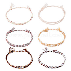 6Pcs 6 Colors Bohemian Cotton Cord Braided Bracelets&nbsp;BJEW-TA0001-28