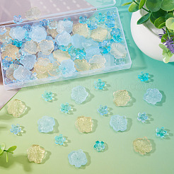 100Pcs 4 Styles Baking Paint Transparent Glass Bead Caps&nbsp;DGLA-TA0001-51