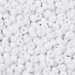 Frosted Opaque 6/0 Glass Seed Beads&nbsp;SEED-R029-4mm-A01
