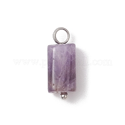 7Pcs 7 Styles Natural Rhodonite & Canadian Jade & Aquamarine & Amethyst & Apatite & Lapis Lazuli & Labradorite Pendants&nbsp;PALLOY-JF04180