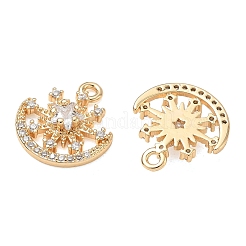 Brass Micro Pave Clear Cubic Zirconia Charms&nbsp;CU-CBAB0CF-15G