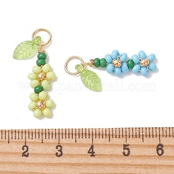 8Pcs Glass Seed Beaded Pendants&nbsp;PALLOY-MZ01329