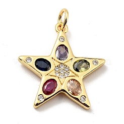 Brass Micro Pave Cubic Zirconia Pendants&nbsp;KK-E015-28G