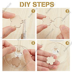 DIY Flower Wine Glass Charm Tags Making Kit&nbsp;DIY-SC0018-59