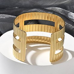 Ion Plating(IP) 304 Stainless Steel Cuff Bangles for Women&nbsp;BJEW-M045-01G