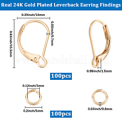 100Pcs Brass Leverback Earring Findings&nbsp;KK-BBC0024-37G