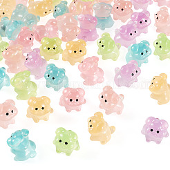 48Pcs 6 Colors Luminous Resin Dog Figurine&nbsp;DJEW-TA0001-44