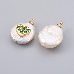 Natural Cultured Freshwater Pearl Pendants&nbsp;PEAR-F008-23G-01