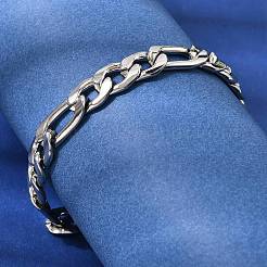 201 Stainless Steel Curb Chain Bracelets for Men&nbsp;STAS-T077-22A-01P