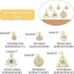 12Pcs 6 Style Brass Pendants&nbsp;KK-FH0004-31