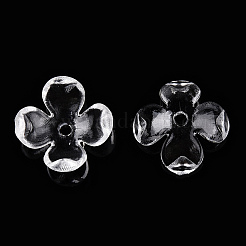 4-Petal Transparent Acrylic Bead Caps&nbsp;X-FACR-T001-09A