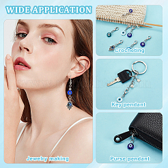 Handmade Evil Eye Lampwork & Tibetan Style Alloy Pendant Decorations for Pet Collar&nbsp;HJEW-AB00296