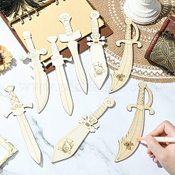30Pcs 5 Styles Unfinished Wood Craft Sheet&nbsp;WOOD-CJ0002-59