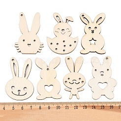 7Pcs Wood Pendants&nbsp;WOOD-G028-09