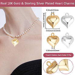 10Pcs 2 Colors Rack Plating Brass Pendants&nbsp;KK-BBC0017-33B