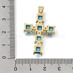 Brass Micro Pave Light Sky Blue Cubic Zirconia Pendants&nbsp;CU-CBAEEA8-20G