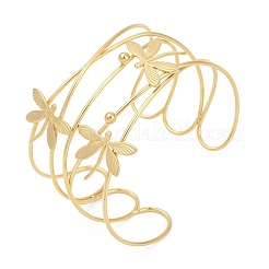 304 Stainless Steel Cuff Bangles&nbsp;BJEW-M082-02G