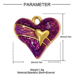304 Stainless Steel Enamel Pendants&nbsp;STAS-OY004-67G