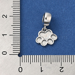 Anti-Tarnish Rhodium Plated 925 Sterling Silver European Dangle Charms&nbsp;STER-NH0001-15P